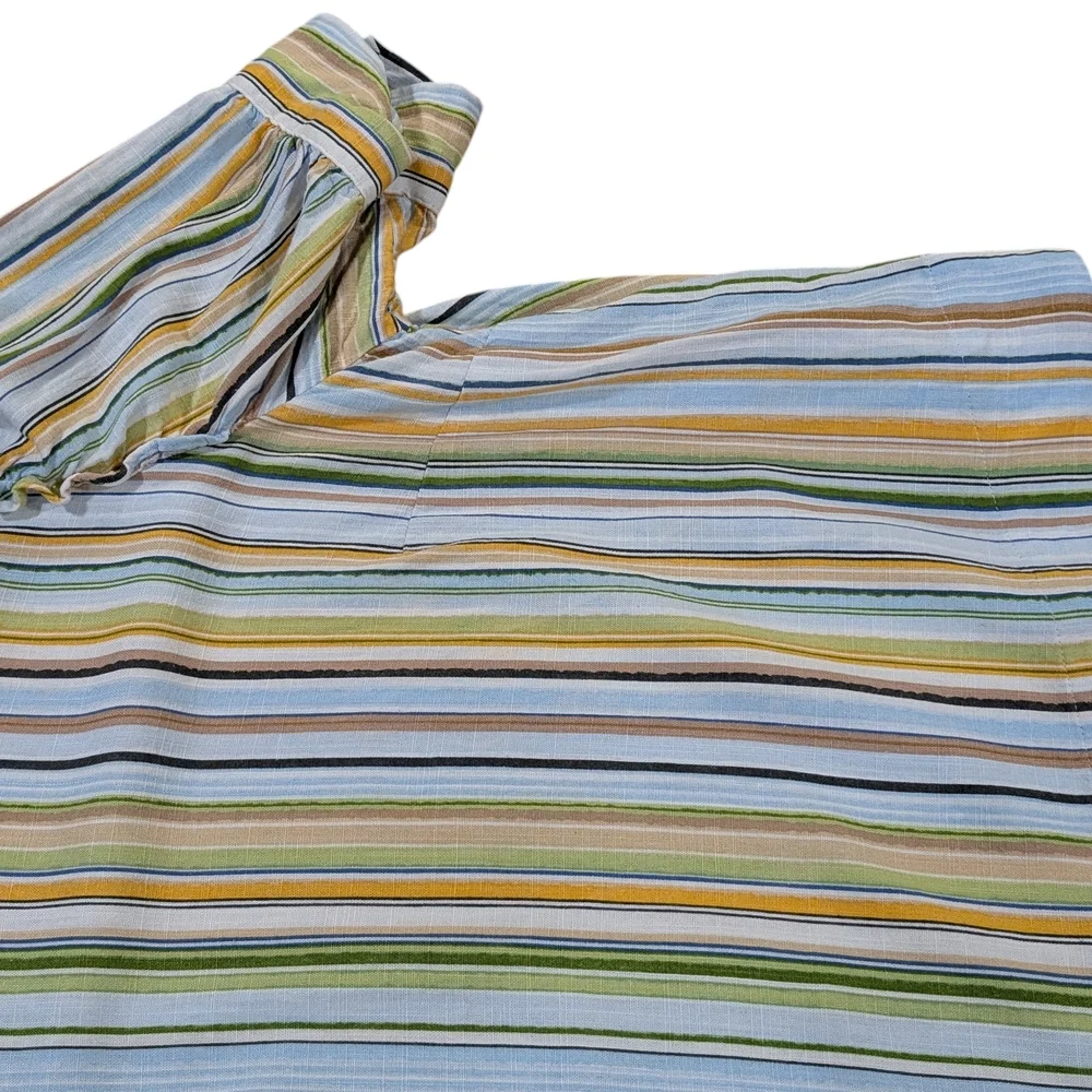 Lauren Conrad XL Colorful Vertical Stripe Top – Summer Festival Boho Chic Blouse - Picture 13 of 13